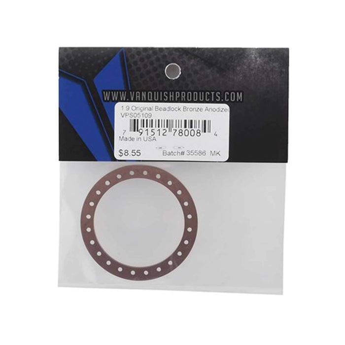 Vanquish Products 1.9 Original Beadlock Bronze Anodized Vps05109 Electric Car/Truck Option Parts VPS05109