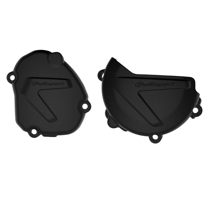 Polisport Clutch and Ignition Cover Protector Kit (Black) - Compatible with Yamaha