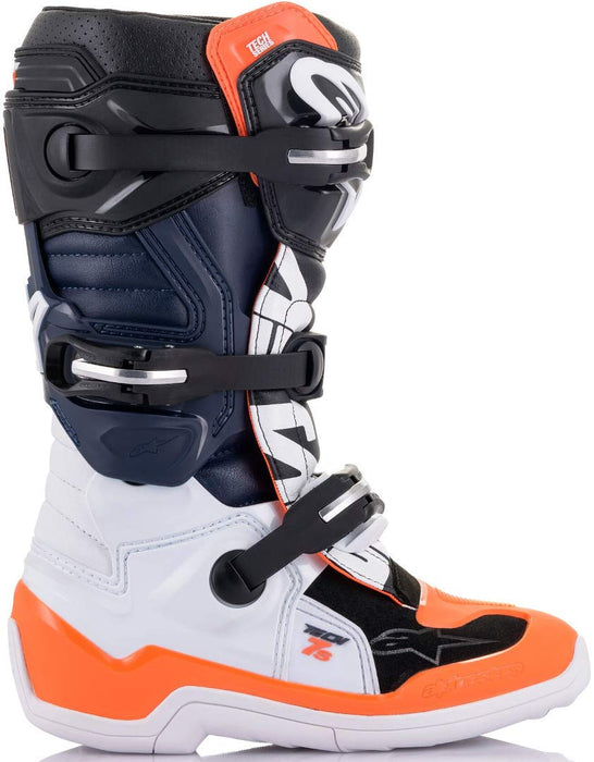 Alpinestars Youth Tech 7S Motocross Boot, Black/White/Orange, 5