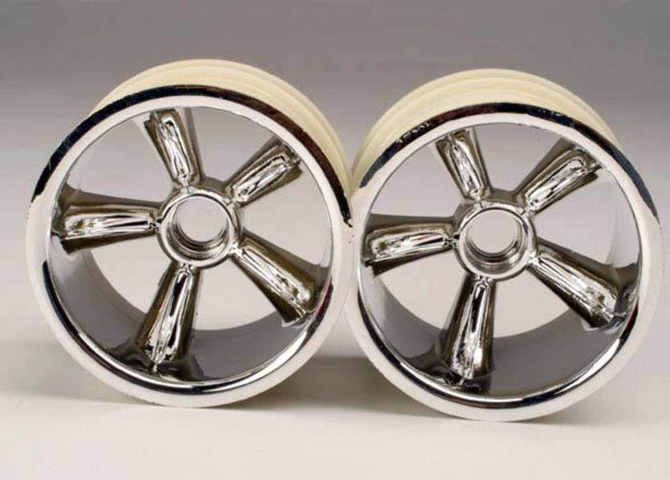 Traxxas 4174 Front Pro-Star 5-Spoke Chrome Wheels Nitro 2.2"