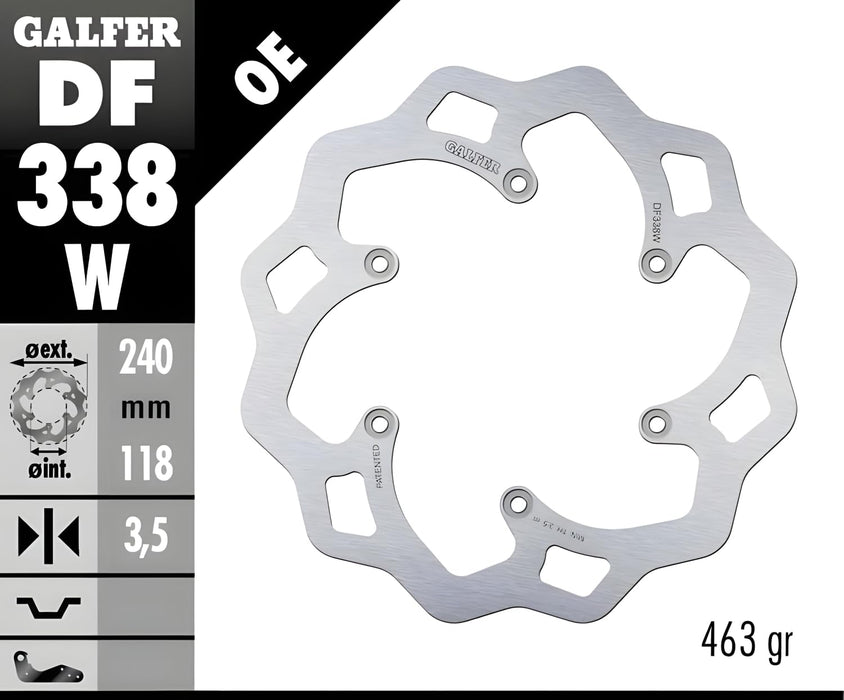 Galfer Solid Wave Brake Rotor Df338W Front Disc DF338W