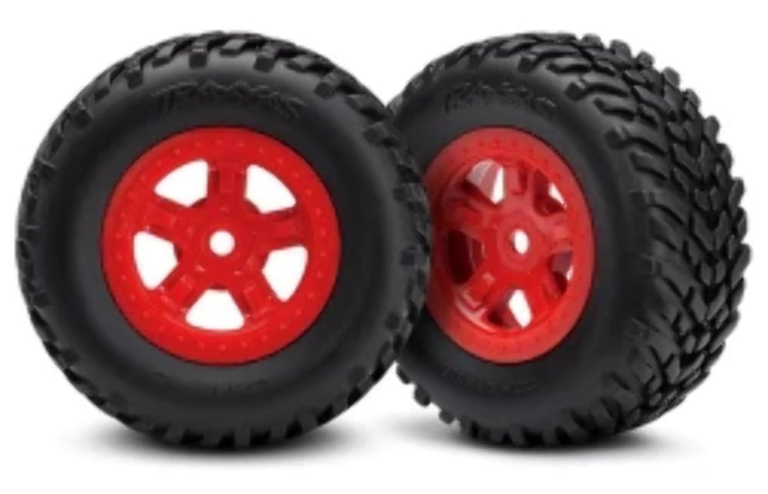 Traxxas 7674R Tires and Wheel Assembled Red