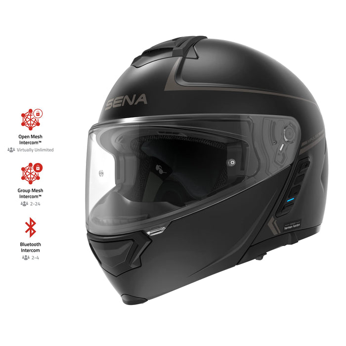 Sena Impulse DOT Flip Up Modular Bluetooth Helmet w/Sound by Harman Kardon Dual Visor Helmet with Integrated Mesh Intercom System / MP3 / Voice Dial (Gloss White, Medium)