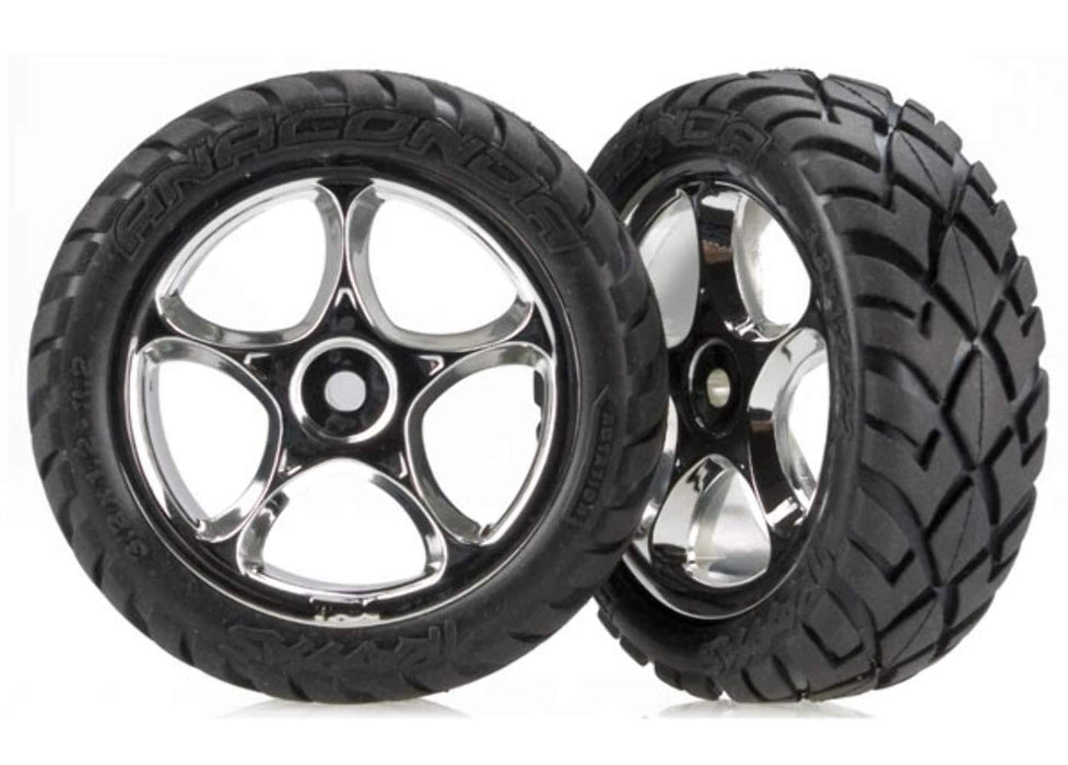 Traxxas 2479R Mounted Anaconda Tires on Tracer Front Wheels Bandit