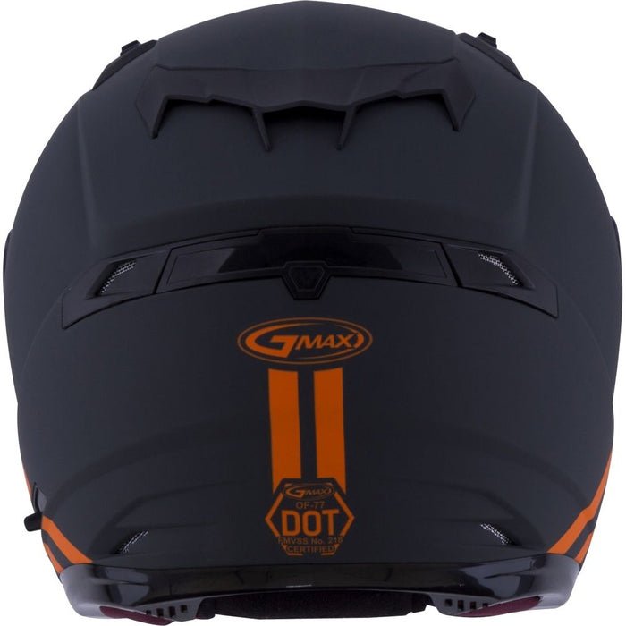 GMAX OF-77 Adult Downey Open-Face Motorcycle Helmet - Matte Grey/Orange / 2X-Large