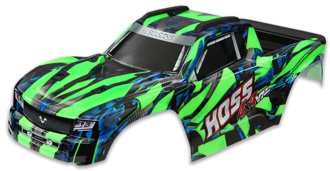 Traxxas Hoss Body, Green (Painted)/ With Clip List Body Mount System New 9011G
