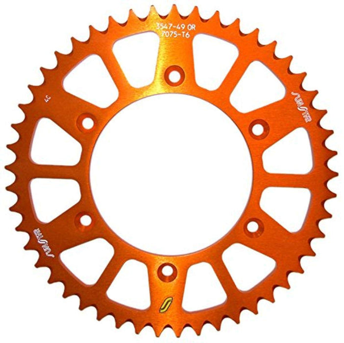 Sunstar 5-354749OR Orange Anodized Aluminum 520-49T Works Triplestar Sprocket