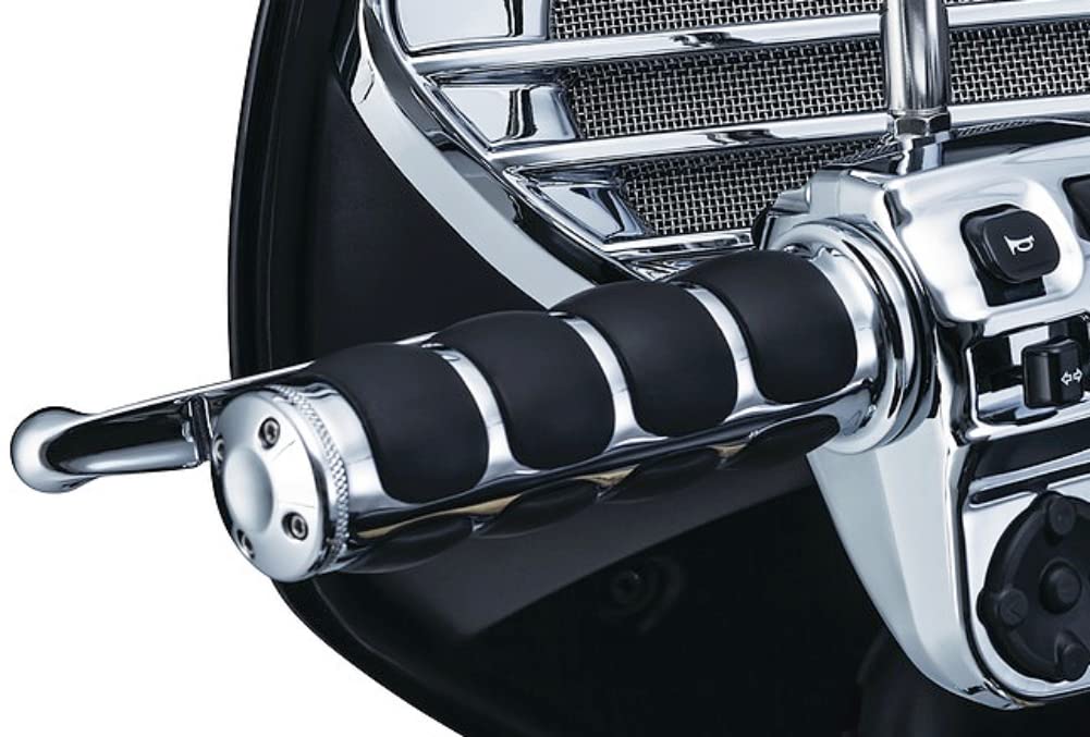 Kuryakyn 6205 Premium ISO Handlebar Grips for Dual Cable Throttle Control: 1982-2019 Harley-Davidson Motorcycles, Chrome, 1 Pair