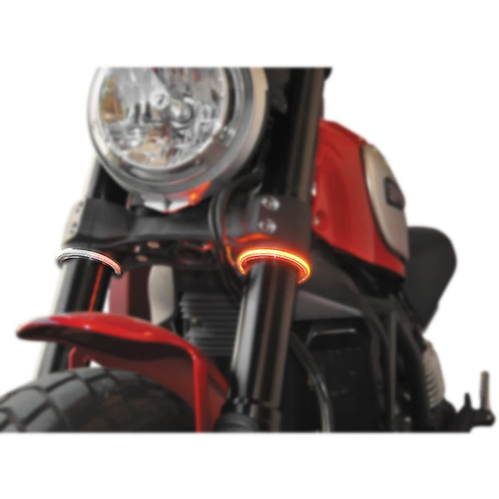 New Rage Cycles Rage-360-37 Rage 360 LED Replacement Front Turn Signals - Clear / 37mm