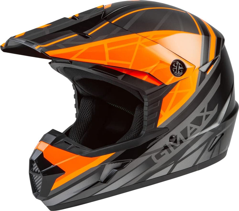 Gmax Youth Mx-46Y Off-Road Mega Helmet Black/Orange/Silver Ys D3462490