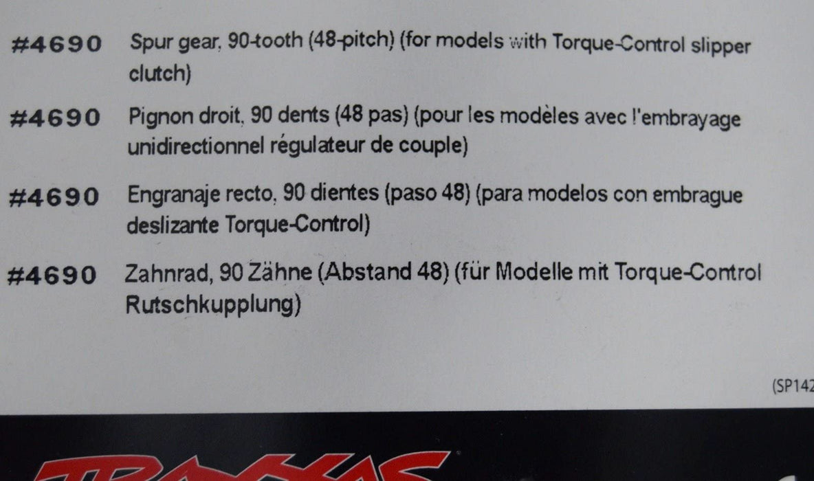 Traxxas 4690 Spur gear 90-tooth (48-pitch) (for models with Torque-Control slipper clutch)