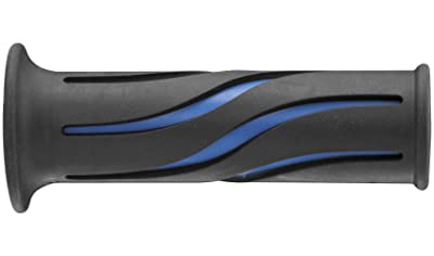 Bikemaster Wave Grips, 7/8", Black/Blue AM033B30