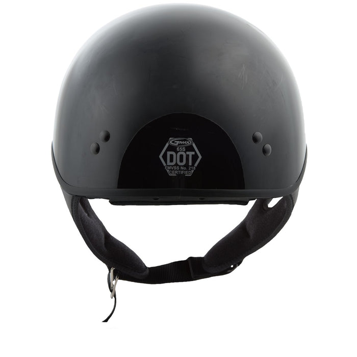 GMAX GM65 Naked Adult Half Face Street Motorcycle Helmet - Gloss Black/Small