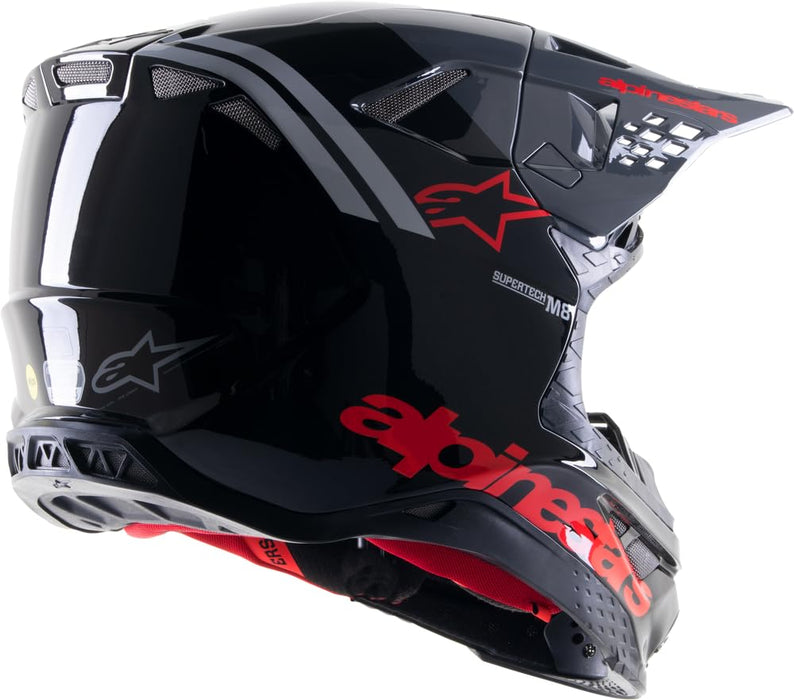 Alpinestars Supertech S-M8 Radium 2 Helmet (Black Neon Red Glossy, X-Small)