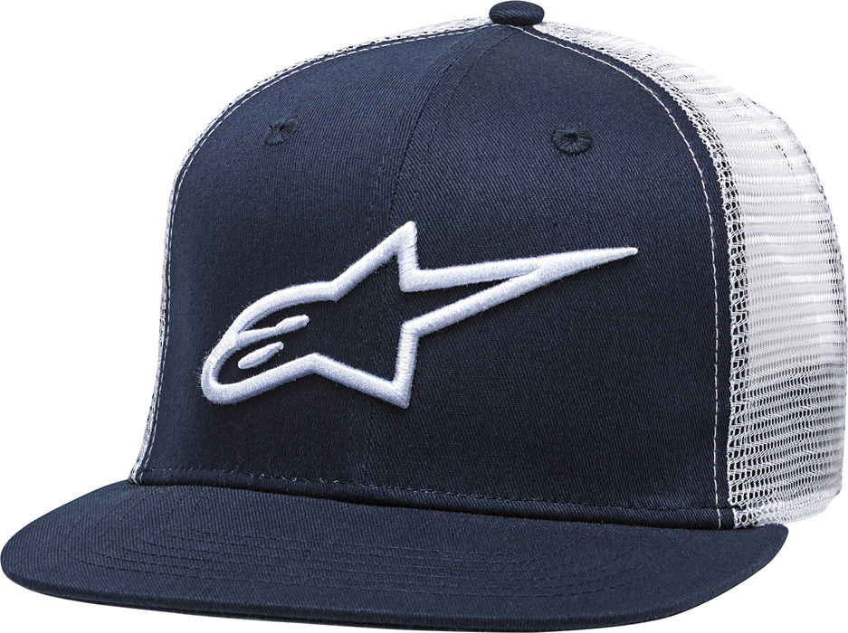 Alpinestars Corp Trucker Hat Navy/White Flat Bill 1025-81003-7020-OS