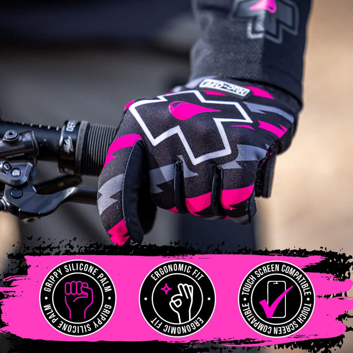 Muc-Off Bolt Mtb Gloves, M Slip-On Cycling Gloves For Mtb/Bmx/Gravel/Road Bikes Touch Screen Compatible Mountain Bike Gloves For Men And Women 20104