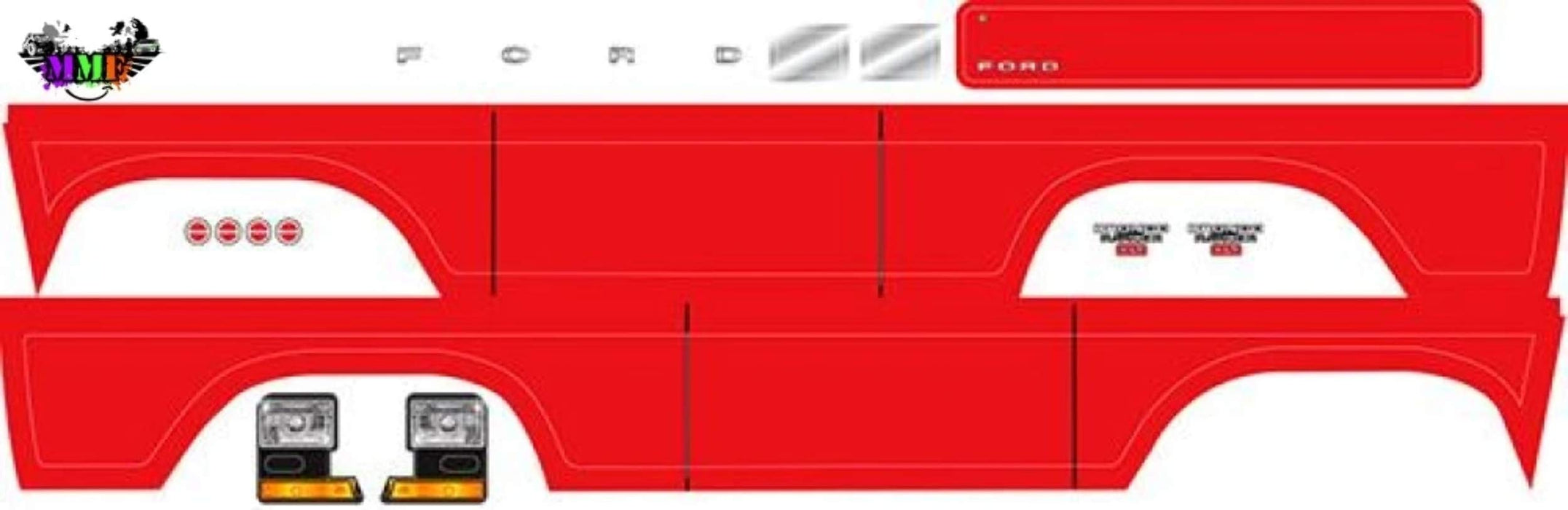 Traxxas 8078R Ford Bronco Decal Sheet Red