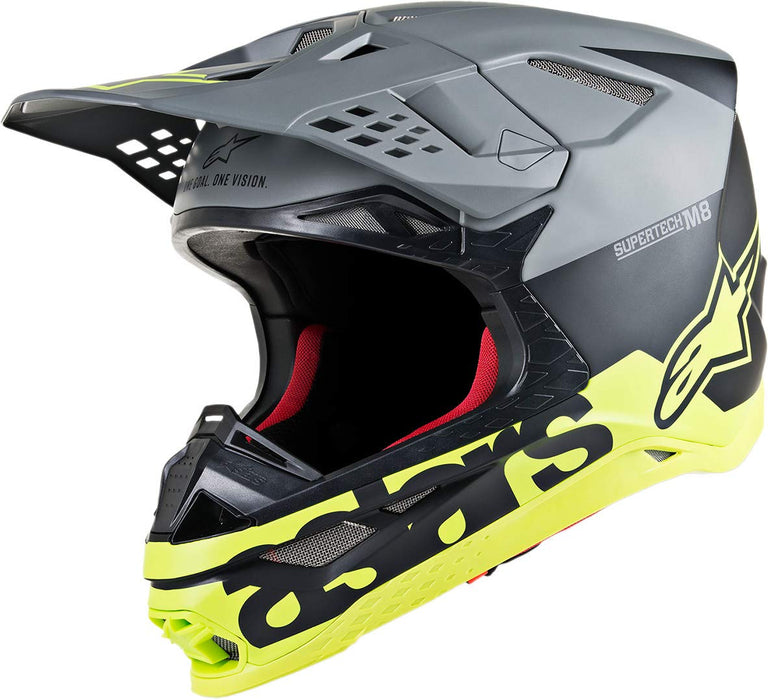 Alpinestars Supertech M8 Helmet - Radium (X-Small) (Black/Grey/Yellow) (8301519-1305-XS)