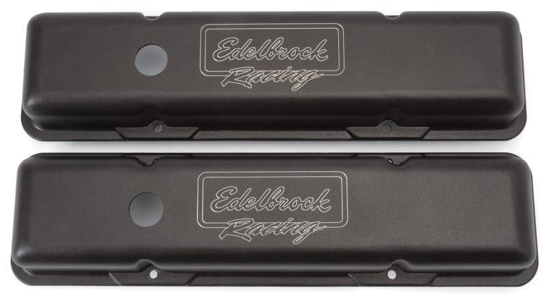 Edelbrock Valve Cover Victor Series Chevrolet 1959-1986 262-400 CI V8 Low Black 41713