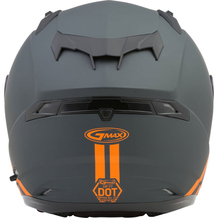 GMAX OF-77 Adult Downey Open-Face Motorcycle Helmet - Matte Grey/Orange/X-Large