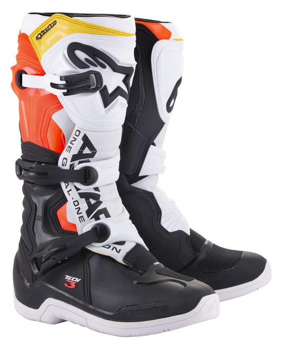 Alpinestars 2013018-1238-11 Tech 3 Boots Black/White/Red/Fluo Yellow Sz 11