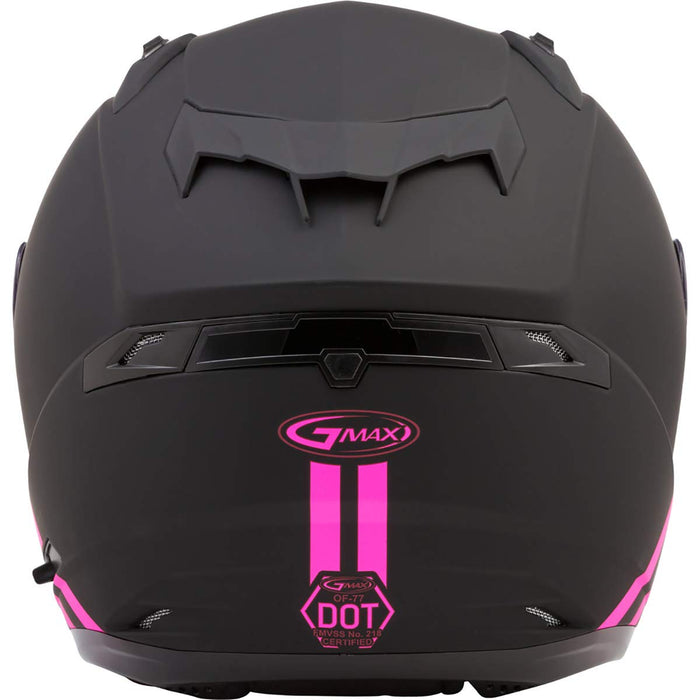 GMAX OF-77 Adult Downey Open-Face Motorcycle Helmet - Matte Black/Pink/Medium