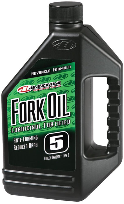 Maxima 54916 5WT Standard Hydraulic Fork Oil - 16 oz. Bottle , black