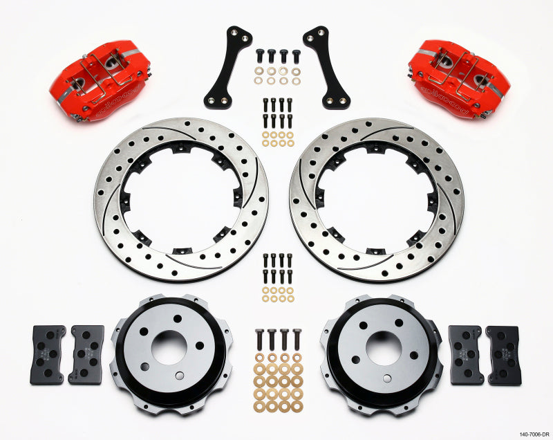Wilwood Dynapro Rear Kit 12.19in Drilled Red Subaru Impreza WRX 140-7006-DR