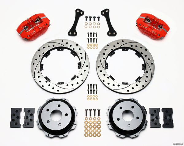 Wilwood Dynapro Rear Kit 12.19in Drilled Red Subaru Impreza WRX 140-7006-DR
