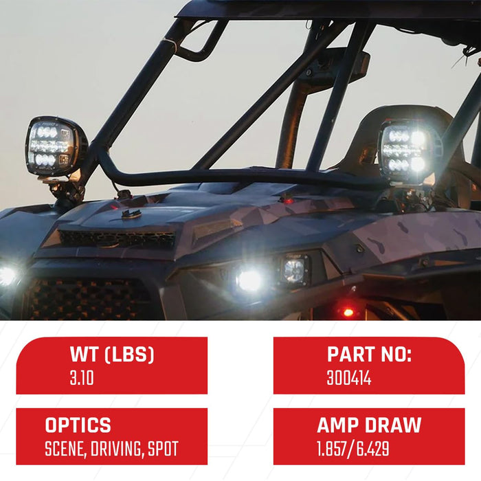 RIGID INDUSTRIES - 300414 Adapt XP Extreme Powersports LED Light with 3 Lighting Zones - GPS Module - Single Light