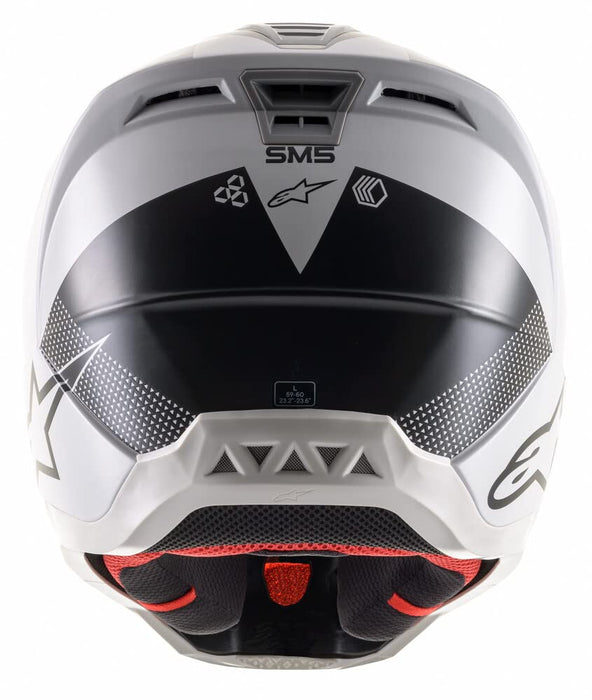 White/Grey/Silver Sz XS Alpinestars SM5 Rayon Helmet (8304121-928-XS)