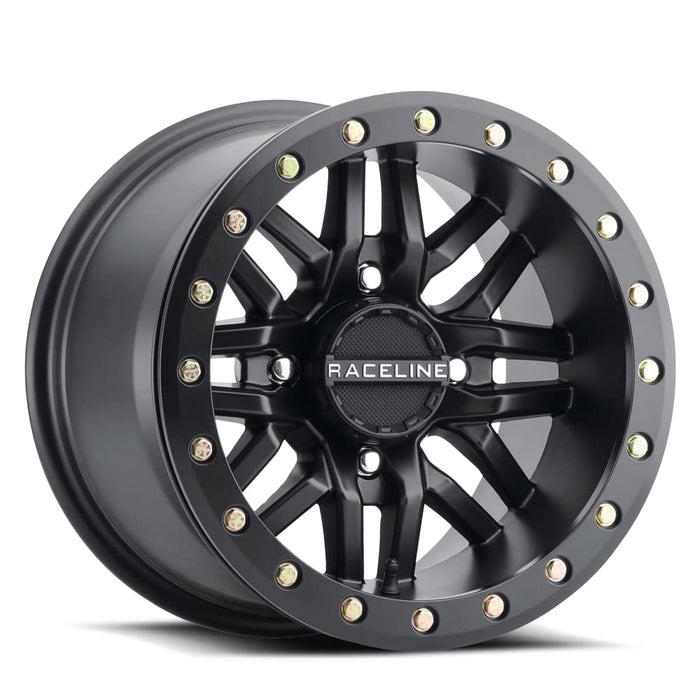 Raceline Wheels A91B RYNO UTV/ATV Wheel Black W/Black Ring 14x7" 4x156", 10 mm offset/(4.39"B/S)