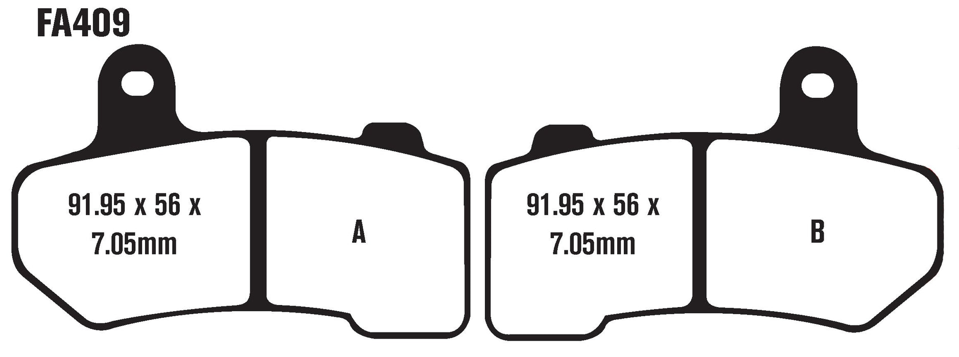 EBC Brakes FA409V Semi Sintered Disc Brake Pad, Black, 1x1x1