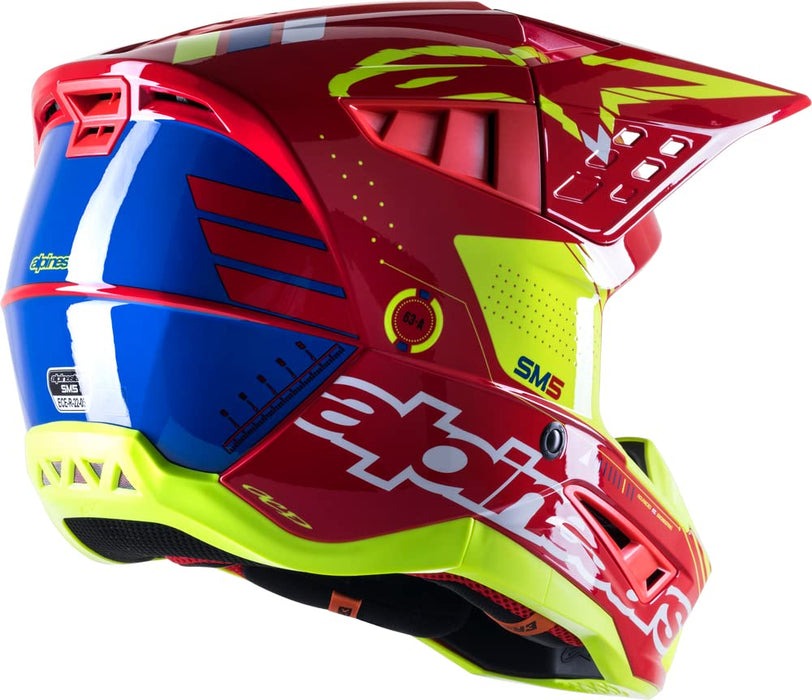 Alpinestars SM5 Action Helmet-Bright Red/White/Yellow Fluo-XS