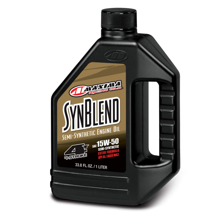 Maxima Racing USA 30-36901B Syn Blend4 15w50 Synthetic Blend Motorcycle Engine Oil, 1 liter