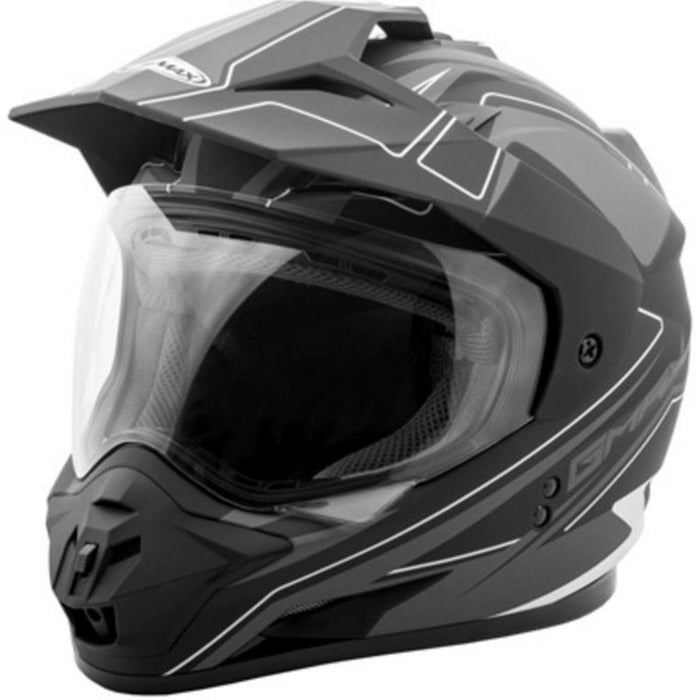 GMAX unisex-adult full-face-helmet-style Helmet (Gm11 Expedition) (Flat Black/Dark Silver, XX-Large)