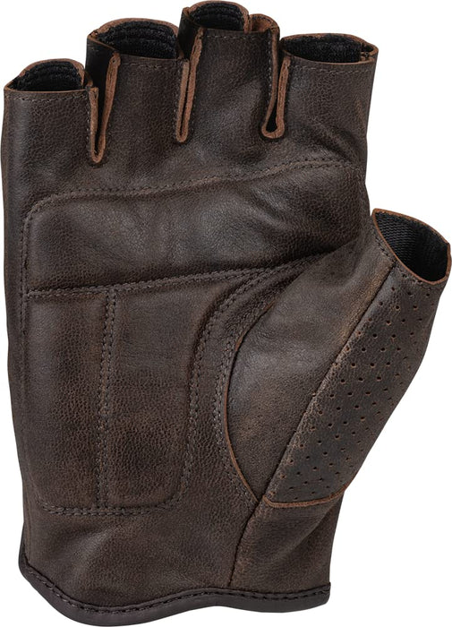 Highway 21 Men's Motorcycle Half Jab Perforated Gloves (Brown, Large)