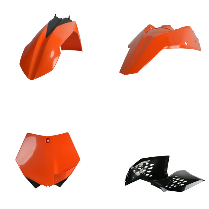 Polisport Full Plastic Kit for KTM SX/SX-F (2007-2010); KTM XC/XC-F (2008-2010) OEM Quality Restyling Kit with Superior Fit, Flexibility, and Durability (Orange/Black)