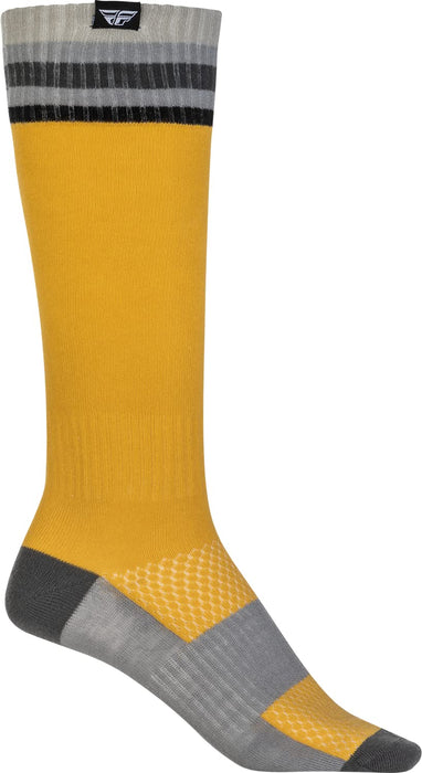 Fly Racing 2022 Youth MX Riding Socks (Thin Yellow, Youth)