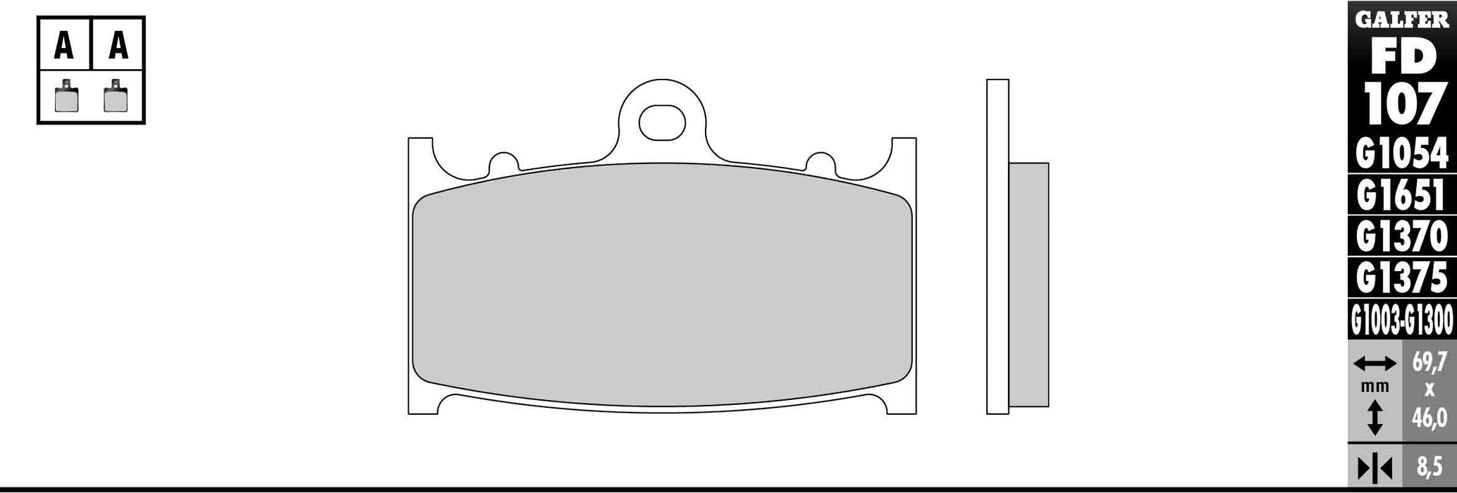 Galfer HH Sintered Ceramic Brake Pads (Front G1375) Compatible With 97-03 SUZUKI GSXR600