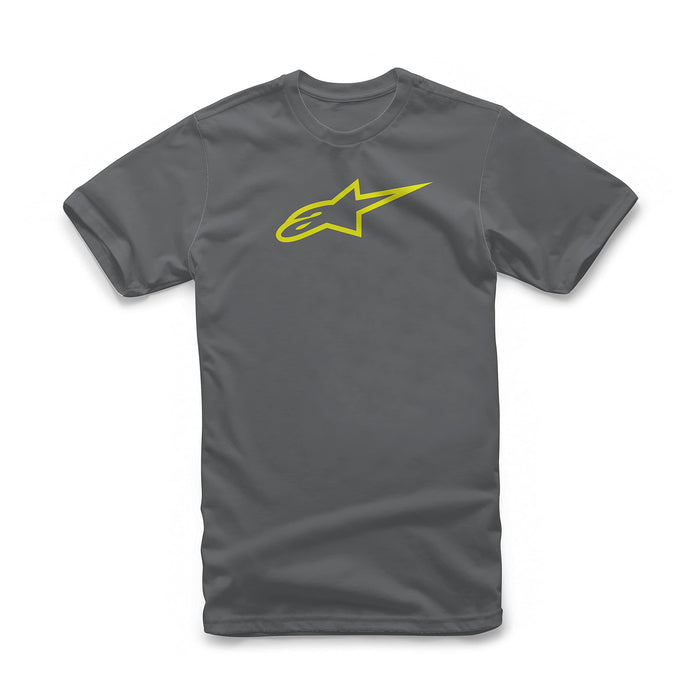 Alpinestars Ageless Classic T-Shirt, Charcoal/Hi Vis Yellow, Medium