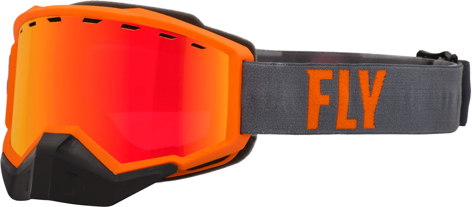 Fly Racing 2023 Focus Snow Goggle (Grey/Orange W/Red Mirror/Rose Lens, Adult)