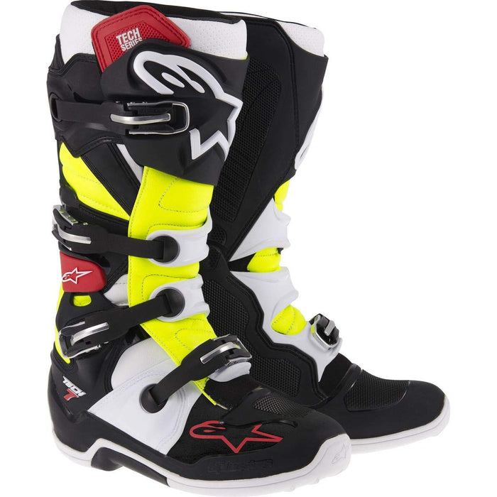 Alpinestars 2012014-136-7 Tech 7 Boots Black/Red/Yellow Sz 07