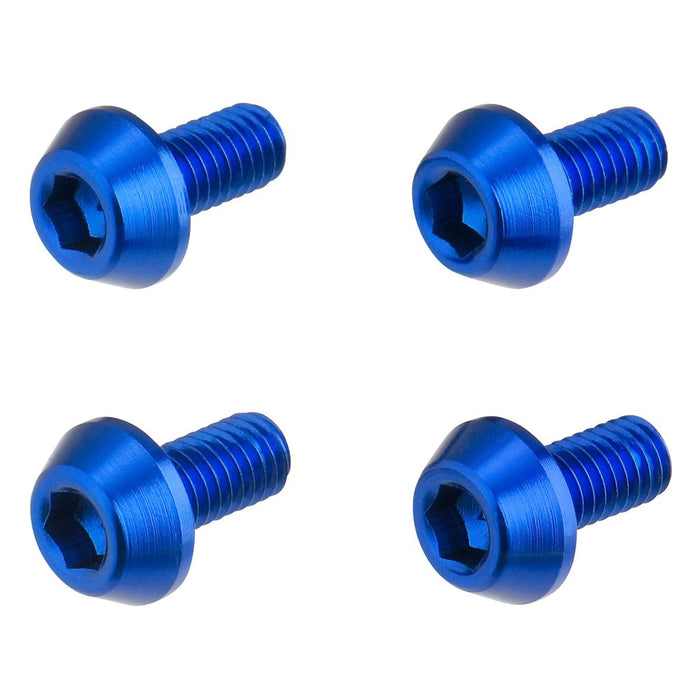 4/PC DRC ALUM M6 TAPER BOLTS 12MM BLU