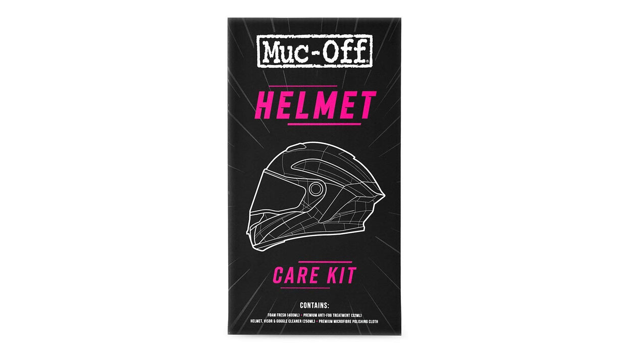 Muc-Off Helmet Care Kit - Motorcycle Helmet Cleaning Kit, Bike Cleaning Kit for Helmets - Set Includes Visor Cleaner, Anti Fog Spray and Foam Fresh