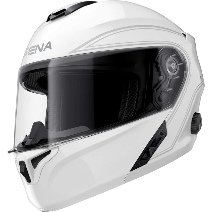 Sena Outrush-Gw0Xl Outrush Flip-Up Bt Helmet Glossy White Xl OUTRUSH-GW0XL