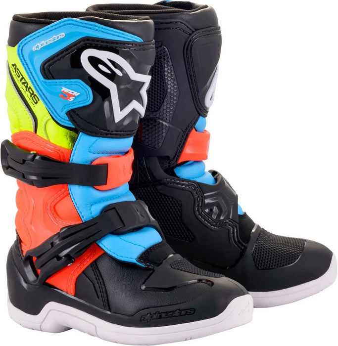 Alpinestars Tech 3S Kids Boots Blk/Ylw Fluo/Red Fluo Sz 13 (2014518-1538-13)