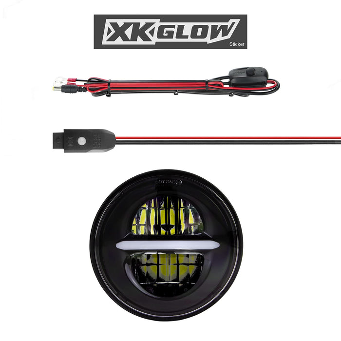 Xk Glow Led Headlight/Blk Bezel Xk-5In-Kit-B