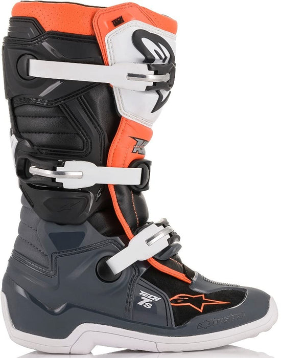 Alpinestars 2015017-1124-05 Tech 7S Boots Blk/Gry/Wht/Fluo Org Sz 05