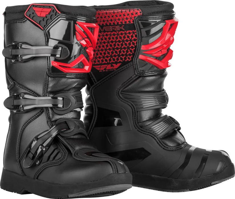 Fly Racing Maverick MX Youth and Mini Boots (Red/Black, 4)